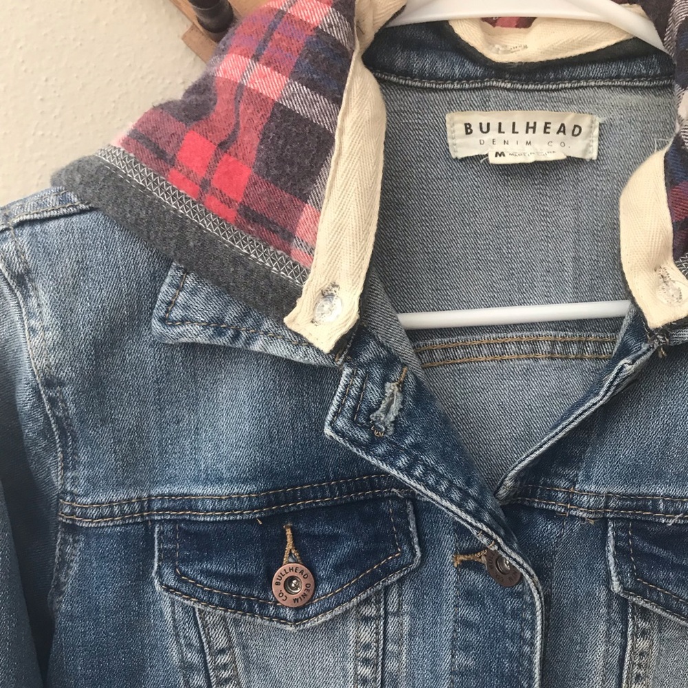 Bullhead Jean jacket, plaid lined.